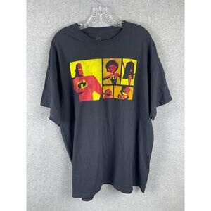 The Incredibles T Shirt Men's‎ Size XL Black Character Montage Hero Graphic Tee